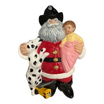Firefighter Santa Figurine – Painted Ceramic – 1990s Holiday Decor – 9" Tall - $394.19 MXN