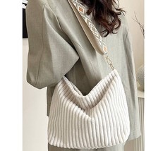 Corduroy Slouchy Tote Bag With Guitar Shoulder Strap Ivory - €29,90 EUR