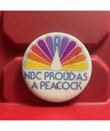 NBC Proud As A Peacock Button Pinback Pre Owned Collectible Vintage 1970s - $18.42 CAD