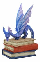 Amy Brown Fantasy Midnight Blue Book Dragon Of Bibliography Figurine Magic Decor - £44.16 GBP