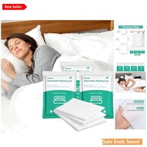 4 Pack Disposable Queen Bed Sheets Set - Travel Bedding for Hotels &amp; Cam... - $49.45