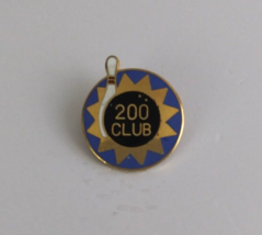 Vintage 200 Club Bowling Ball &amp; Pin Blue &amp; Gold Tone Lapel Hat Pin - £5.75 GBP