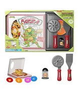 Kids Pizza Toy Set, Pretend Kitchen Play Food, Slice & Serve Toy Pizza with Box, - £14.64 GBP