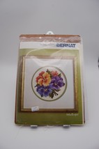 Bernat Counted Cross Stitch Kit - &quot;Pansy Bouquet&quot; H04054 UNSTITCHED - $14.80