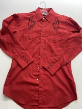Vintage High Noon Pearl Snap Shirt Mens Medium Cowboy Western Rodeo Horses - $59.38