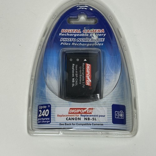 Digital Camera Rechargeable Battery 3.7 V, 850mAh Canon NB-5L DigiPower NEW - $14.17