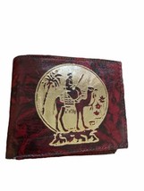 Men&#39;s Wallet, Egyptian Style Warrior, Red Leather, Men’s *Rare* vtd - £9.92 GBP