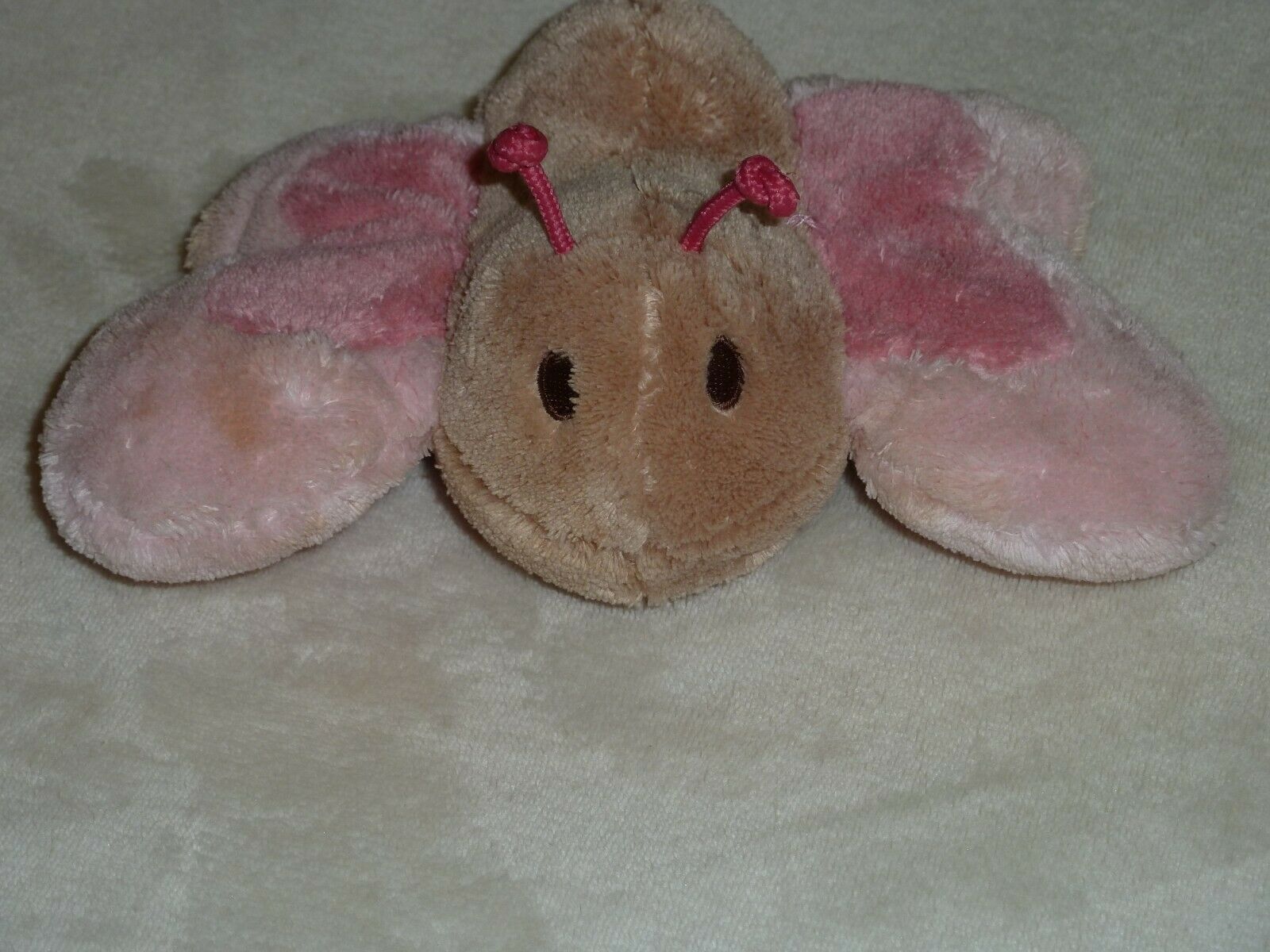 KRU Layette Kids Babies R Us Stuffed Plush Pink Tan Brown Butterfly Toy w Sound Item image 4