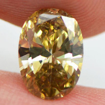 Oval Shaped Diamond Fancy Brown Color Loose Enhanced 10.38X7.39 MM 2.21 Carat - £2,194.23 GBP