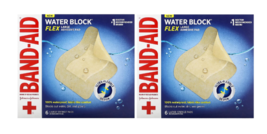 Band Aid Brand Water Block Flex 100% Waterproof Adhesive Bandage 6 Pads 2 Pack - £15.17 GBP