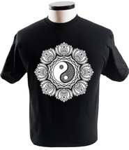 Mandala T Shirt Yin Yang Chinese Taoist Symbol White Religion T-Shirts - £13.58 GBP+