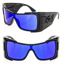 Versace Maxi Medusa Biggie 4451 Black Blue Mirrored VE4451 Unisex Sunglasses - $355.41