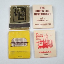 4 Vintage Matchbooks Village Inn The Ships Log Ponderosa Dockside Seafood House - £15.62 GBP