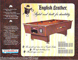 ENGLISH LEATHER US BILLIARDS ORIG POOL TABLE SALES FLYER Vintage Promo Art - $16.63