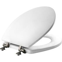 MAYFAIR 844BN 000 Toilet Seat with Brushed Nickel Hinges will Never Come... - $40.41