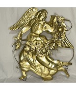 Vintage Brass Angel Wall Hanging Metal Art Flowing Floral Ribbon Design ... - $532.79 MXN