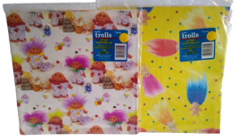 Norfin Troll Dolls Gift Wrapping Paper Vintage Sealed Lot Of 2 Packs Ret... - $17.36