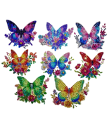8pcs Butterfly Diamond Jewel Art for Refrigerator Magnetic Decor Set Com... - $10.83 CAD