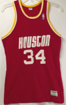 Hakeem Olajuwon #34 Vintage 90s Nba Sand-Knit Dream Houston Rockets Red Jersey M - £97.56 GBP