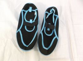 WOMENS sz7/8 WATER SHOES POOL BEACH DANCE SWIM SLIP ON SURF BLUE/BLACK A... - $8.22