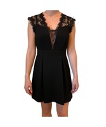 BCBGeneration Womens Black Lace Dress Size 2/XS Scalloped Open Back Low Cut - $28.71