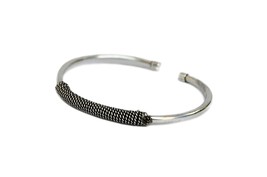 Silver Boho Tube Bracelet, Delicate Cuff Bracelet for Her, Stacking Bangle - £17.68 GBP
