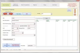 Basic Inventory Stock Control Tracker with low stock warning MS-Access Template - £4.30 GBP