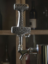 Ebros Mythology God Thor Hammer Mjolnir Novelty Beer Tap Handle Figurine W/ Base - £35.06 GBP