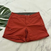 Orvis Womens Cargo Shorts Size 6 Burnt Orange Nylon Rolled Cuff Flat Front - $21.77