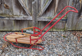 Antique Flexible Flyer Model 28 Push Handle Baby Sleigh - £139.23 GBP