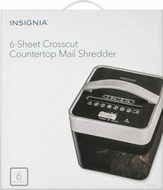 NEW Insignia 6-Sheet Crosscut Countertop Paper Mail Card Compact SHREDDER Office - £37.55 GBP