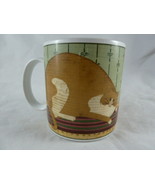 Warren Kimble Cat Mug FAT Cat on Rug Sakura Stoneware Cup NICE! - $13.29 CAD