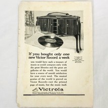 Vintage 1923 Victrola Print Ad Victor Talking Machine The Master&#39;s Voice... - $6.62