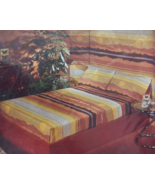 Vintage Casual Bedding Fitted Waterbed Queen Muslin Sheet Set Orange Sunset - €100,76 EUR