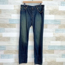 Ralph Lauren Thompson 650 Button Fly Straight Jeans Blue Dark Wash Mens Size 31 - £54.57 GBP