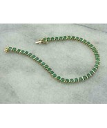 10Ct Simulated Emerald 14k Yellow Gold Plated Silver Pretty Tennis Bracelet - £157.68 GBP
