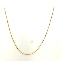 Vintage Signed 925 Itaor Italy Vermeil Petite Simple Bamboo Chain Necklace sz 24 - £30.06 GBP