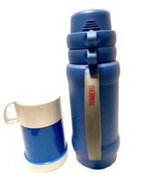 Thermos W Two Cups 3401USP 35 Oz Add A Cup And Wide Mouth 10 Oz Thermos ... - £23.59 GBP
