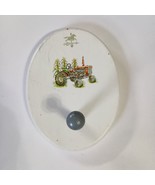 Country Farmhouse Wooden Oval Coat/Towel Holder Hand Painted Farm Tractor - $363.73 MXN