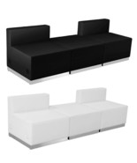 Black White 3 Pc Leather* Sectional Reception Office Hotel Conference Li... - $2,132.45 CAD