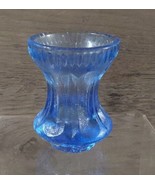 Vintage Blue Glass Toothpick Holder 2.5&#39;&#39;x2 Hourglass Shape - £9.60 GBP