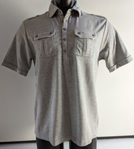 Murano Men&#39;s Liquid Luxury Short Sleeve Polo Size M Gray Cotton - £18.42 GBP