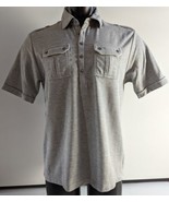 Murano Men&#39;s Liquid Luxury Short Sleeve Polo Size M Gray Cotton - £18.28 GBP