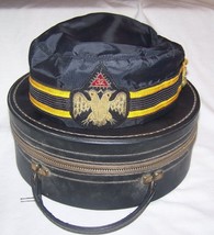 Vintage Masonic 32nd Degree Vintage Double Eagle Scottish Rite Hat Cap +Box - £38.65 GBP