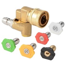 4500 PSI 1/4-inch Pressure Power Washer Spray Nozzle Tips Pivoting Coupler Kit - £15.32 GBP