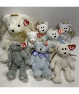 Ty Beanie Baby Lot of 8 White Angels with Wings Halo, Halo II, Herald Di... - £30.74 GBP