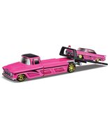 1957 Chevy Flatbed Truck and 1959 Chevy Impala SS Hot Pink with Black To... - $745.80 MXN