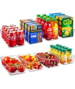 Set Of 8 Refrigerator Pantry Organizer Bins - Clear Food Storage Baskets... - $33.95