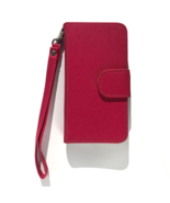 hot pink cell phone case iphone 5s compatible folio cover strap wallet c... - $7.99