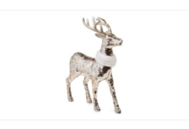 Holiday Lane Shine Bright Sequined Deer Figurine with White Scarf C210435 - £23.11 GBP